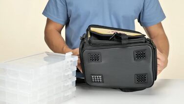 Сумка Berkley System Bag, рибальська сумка з коробками Один розмір червоний/сірий/чорний