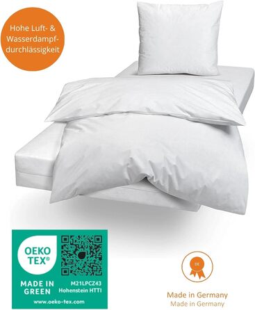 Постільна білизна для алергіків Sleepling 135 x 200 см, чохол, що захищає від кліщів, ковдра Evolon, стійка до кліщів, підходить для людей з алергією на пилових кліщів, можна прати при температурі 95 градусів, зроблено в Німеччині, біла 135 x 200 см 1