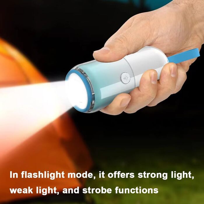 Світлодіодний кемпінговий ліхтарик, портативний ліхтарик, нічник з можливістю перезаряджання, водонепроникний, з 7 режимами освітлення для кемпінгу, походів, риболовлі, надзвичайних ситуацій (зелений)