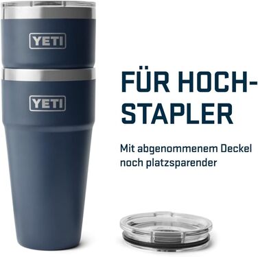 Стаканчик YETI Rambler об&39ємом 887 мл (30 унцій) зі знімною кришкою MagSlider, термокружка з нержавіючої сталі, вакуумна ізоляція рятувальний червоний