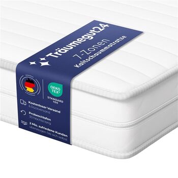 Матрац Trumegut24 AquaFlex 7-зонний 140x200 см Рівень жорсткості H3 Ергономічний матрац з холодної піни Гіпоалергенний та антибактеріальний Знімний чохол, який можна прати Oeko-TEX (16 см, 140 x 200 см) 140 x 200 см 16 см