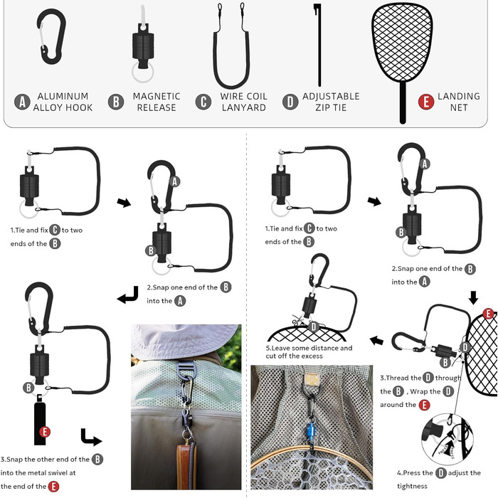 Підсак для нахлистової риболовлі SF з дерев&39яним каркасом, м&39яка гумова сітка, підсак для форелі, компактний підсак &quotспіймав і відпусти&quot