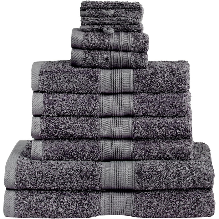 Текстиль GREEN MARK 10 TLG. Набір рушників FROTTIER з різними розмірами 4 шт. рушники для рук, 2 шт. рушники для душу, 2 шт. рушни