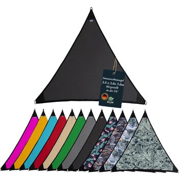 Водонепроникний сонцезахисний навіс для саду з кріпленнями, мотузкою, 100 захист від ультрафіолету (3,6 м x 3,6 м, антрацит) 3,6 м x 3,6 м антрацит