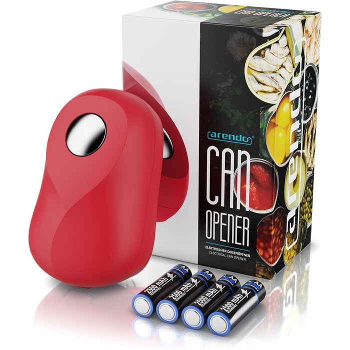 Електричний консервний нож з автоматичним обертанням на 360 Консервний нож з функцією запуску та зупинки для всіх розмірів банок Автоматична зупинка Практичний помічник на кухні для людей похилого віку та слабких рук C Червоний