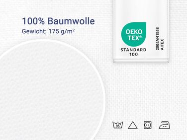 Простирадло або ковдра ZOLLNER на літо готельної якості - бавовна - приблизно 240x290 см - біла - без гумки 240 x 290 см Біла