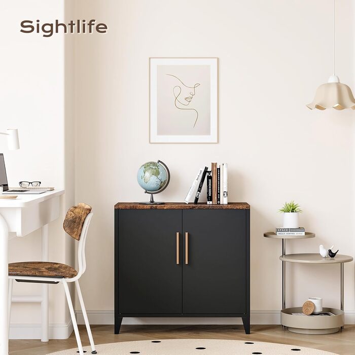 Металева шафа, шафа для зберігання речей, металевий комод, сервант, кухонна шафа, балконна шафа, бічна шафа, садова шафа, шафа для документів, шафа для передпокою, регульована полиця, 40Г x 80Ш x 76В см