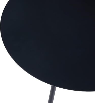 Журнальний столик Sula, круглий декоративний столик, журнальний столик, тумбочка, металевий столик для вітальні з 3 ніжками, 45xØ40см, чорний