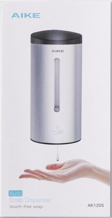 Дозатор мила автоматичний настінний матовий чорний, 800 мл комерційний автоматичний дозатор рідкого мила настінний, 5 передач, рег