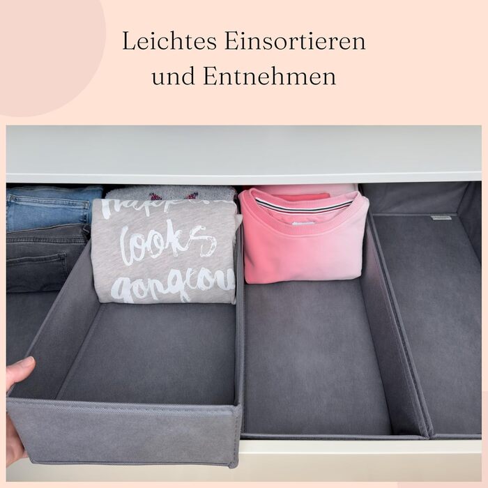 Точний (підходить для шухляди Ikea Pax 100 см), органайзер для шухляд Pax, стабільний розмір, органайзер для гардеробу, система зберігання в гардеробі, сірий, 52x22x11 см, комплект з 4 шт.