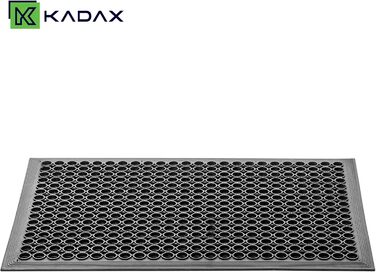 Килимок для вулиці KADAX проти ковзання, чорний гумовий килимок, брудозатримуючий килимок для вхідних зон, гумовий килимок для дверей (60x90 см) 90Д x 60Ш x 1,4Г см