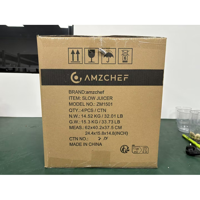 Переможець тесту овочів та фруктів AMZCHEF Juicer - Соковижималка Slow Juicer з функцією зворотного жування - Ніжне подрібнення без фільтрації - Електрична соковижималка зі щіткою та 2 чашками - Срібло