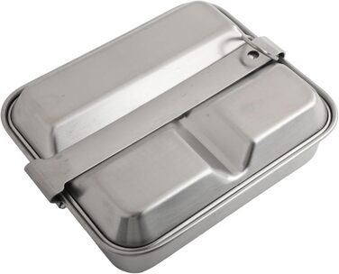 Складаний ланч-бокс з нержавіючої сталі з ручкою для кемпінгу на свіжому повітрі, легкий посуд для походів, подорожей та пікніків