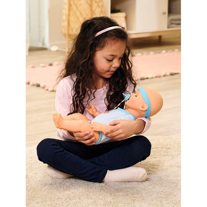 Повна вінілова лялька зі сплячими очима, функцією пиття та вологості та аксесуарами, 8 частин, 43 см, Baby Doll, від 3 років, 1050