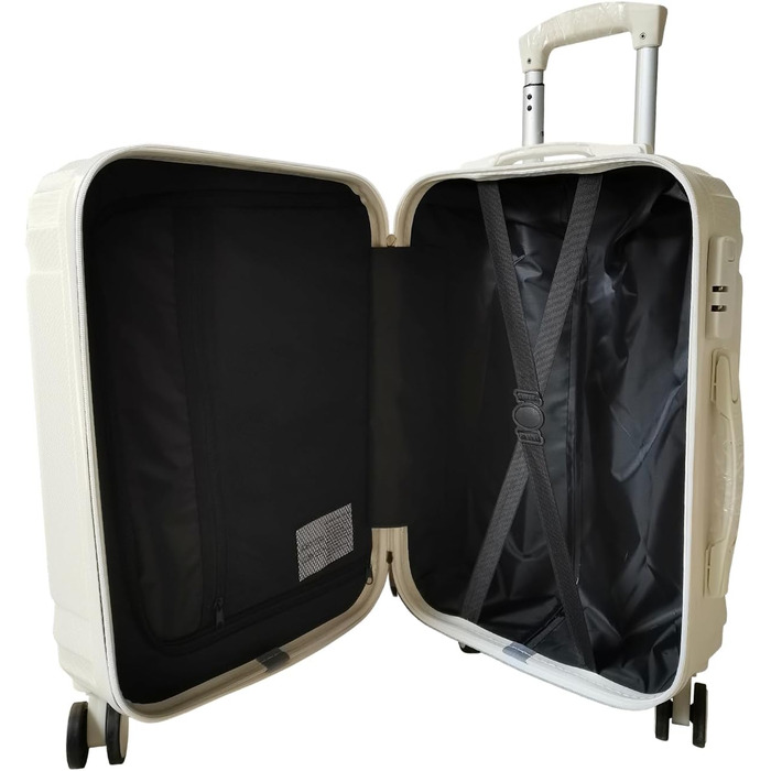 Набір валіз Mabell 4 шт., жорсткий корпус, на колесах, телескопічна ручка, кодовий замок, білий колір, колекція NTK