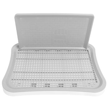 Туалет для дресирування домашніх тварин, портативний лоток для сечовипускання зі знімною настінною підставкою, туалет для дресирування цуценят та кошенят в одному фіксованому місці для дрібних тварин (білий)