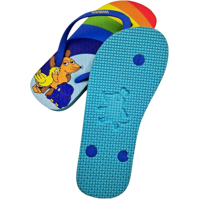 Дитячі шльопанці, сандалі-в&39язки Веселка з мишачим принтом, пляжне взуття для літа, відпочинку, піщано-пляжний мотив, капці для купання для дівчаток та хлопчиків, розмір 30-34 (31,5 EU), райдужні