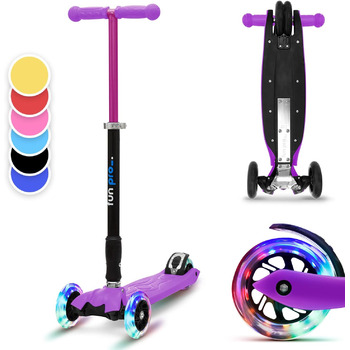 Два самокати для дітей 6 років, з дошкільного віку, до 80 кг ваги, безпечний дитячий самокат преміум-класу, самокат зі світлодіодн