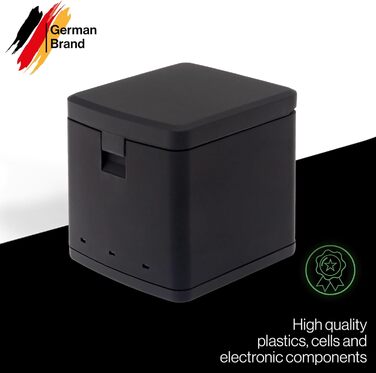 Зарядний кейс PATONA преміум-класу з 3 відсіками, сумісний з GoPro Hero 13, AEBAT-201 Заряджає 3 акумулятори одночасно Зі світловим індикатором та застібкою-клацкою Компактний та легкий У комплекті кабель USB-C