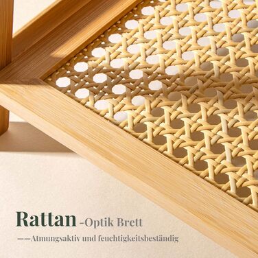 Органайзер для кавової станції з плетеним виглядом, 2-рівнева бамбукова полиця для матчі та кавових аксесуарів, підставка для чашок для кухні, дому та офісу, органайзер для спецій, натуральний колір