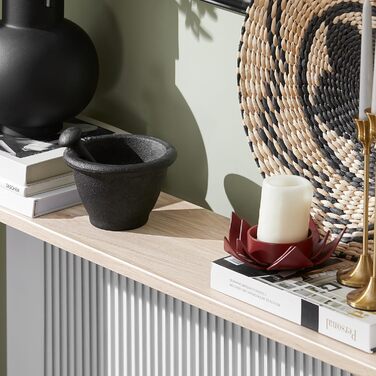 Вузький консольний столик SoBuy для коридору Консольні столики для вітальні, вінтажний металевий сервант, міцний дизайн ідеально підходить для меблів у коридорі, офісі натуральний та чорний, 120x80x20 см, FSB19-XL-Z Світлий натуральний та чорний 1208020 с