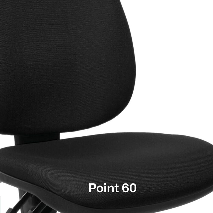 Офісне крісло, стілець для столу, тканина, обертовий, чорний, 44Г x 45Ш x 113В см, 60