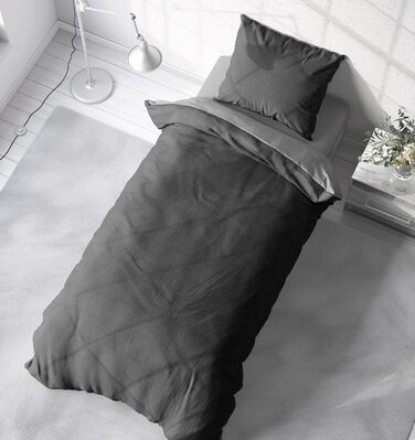 Постільна білизна one-home Jersey, затишні м&39які бавовняні підковдри на блискавці, розмір 135x200 см, колір меланжовий сірий 135x200 см меланжовий сірий