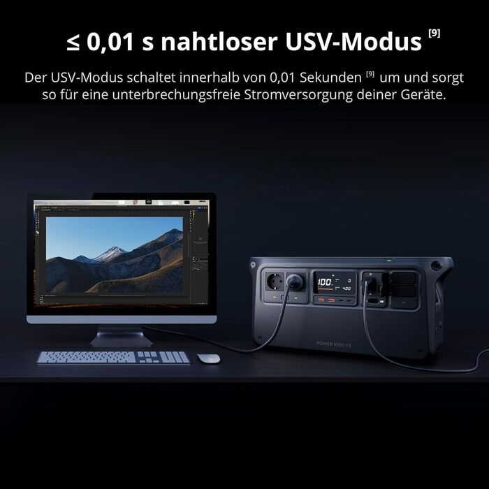 Портативна електростанція DJI Power 1000 V2 1024 Втгод, сонячна електростанція 2600 Вт, акумулятор LiFePO4, компактний розмір, швидка зарядка за 37 хвилин від 0 до 80, генератор, комплект 1000 V2 новий