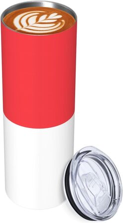 Кухоль з прямою трубочкою, принт індонезійського прапора, дорожній кухоль, підходить для кемпінгу, офісу та дому, 590 мл