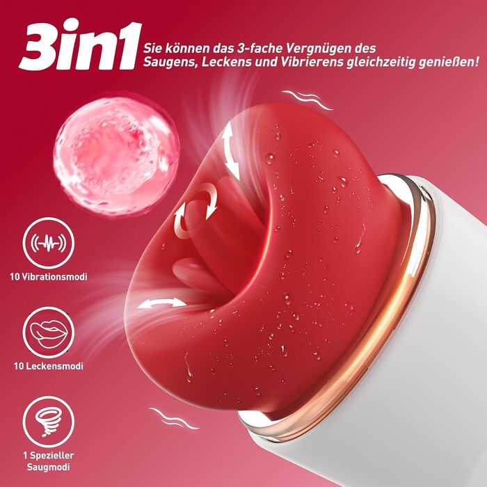 Вібратор на присосці, секс-іграшка для жінок, вібратор для клітора з 10 режимами облизування та вібрації, набір вібраторів 3-в-1 для жінок, багатофункціональний стимулятор клітора, м&39яка секс-іграшка для пар