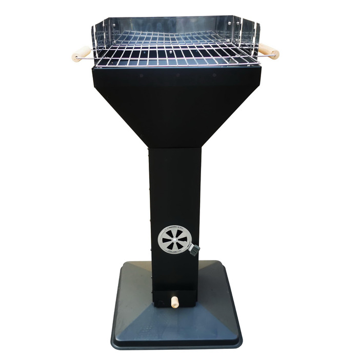 Гриль-колона з димарем, квадратний, чорний 2748