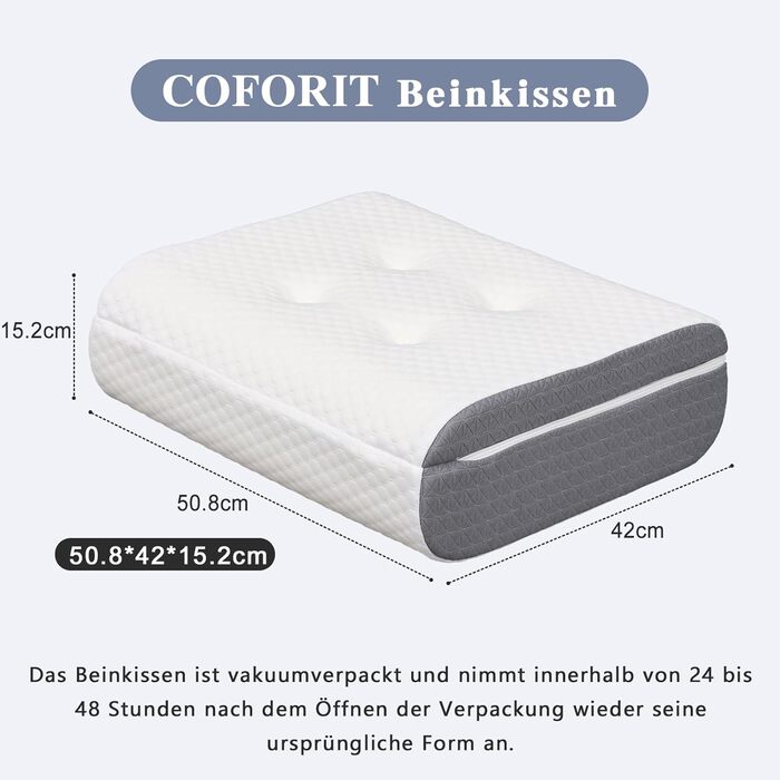 Подушка для колін GOFORIT для сну на спині, двошарова подушка для підняття ніг з піни з ефектом пам&39яті, м&39яка та підтримуюча, подушка для ніг для полегшення