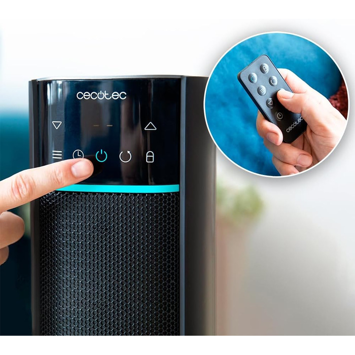 Керамічний обігрівач Cecotec ReadyWarm 2070 Max, 2000 Вт, цифровий дисплей, сенсорне керування та пульт, осциляція 60, 3 режими, термостат, для приміщень до 20 м, таймер до 24 год