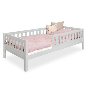 Дитяче ліжко Ehrenkind Lille Дитяче ліжко 90x200 см зі знімними дерев&39яними захисними поручнями, сертифіковане FSC Дитяче ліжко 90x200 світло-сірий колір 90 x 200 см (основа) світло-сірий колір