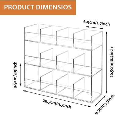 Акриловий органайзер для чайних пакетиків з 12 відділеннями на 216 чайних пакетиків, не потребує складання та економить місце, прозорий органайзер для чаю, без запаху, сучасний та стильний органайзер для зберігання чаю