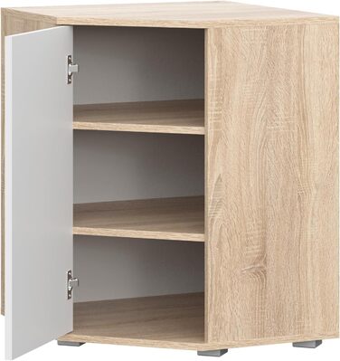 Комод FAUSKE - Місткий - Прямокутний - Дуб Сонома - Білий - Ширина 138 см, Висота 74 см, Глибина 34 см 138x74x34 см Дуб Сонома Білий