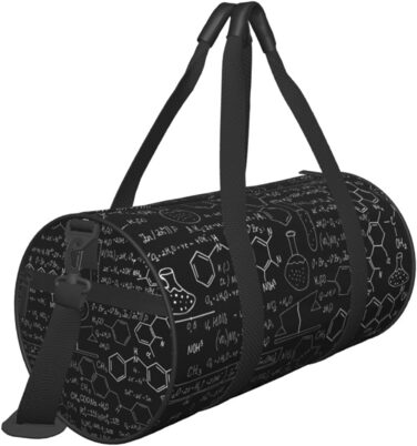 Дорожня сумка Ананас, кругла, великої місткості, легка та міцна, ідеальний подарунок для походів, відпустки, ділових поїздок та іншого, абстрактний науково-хімічний 3D малюнок, універсальний розмір