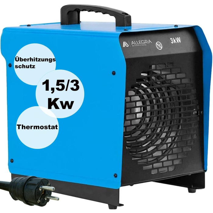 Тепловентилятор 3000 Вт будівельний обігрівач електричний 3 кВт для майстерні наметовий обігрівач кемпінговий, портативний обігрів