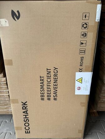 Інфрачервоний обігрівач ECOSHARK з термостатом 800 Вт Білий ЗБЕРЕЖІТЬ ВИТРАТИ НА ЕНЕРГІЮ - вкл. пульт дистанційного керування - Електричний обігрівач, сумісний з системою Розумний дім, для площі 13-20 м - Окремостоячий/Настінний (сертифікований TV) 800 Вт