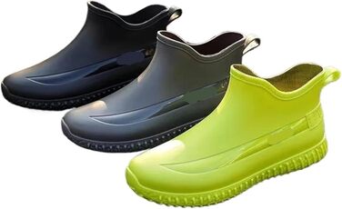 Чоловічі гумові чоботи, гумові чоботи з коротким халявою, низьке робоче взуття, кухонне взуття, зносостійкі водонепроникні чоловічі чоботи, чорні, розмір 43 EU