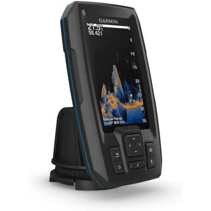 Дисплей ехолота Striker Vivid розміром 4 дюйми, ехолот вбудований Chirp і ClearV, включаючи перетворювач Yes, GT20-TM