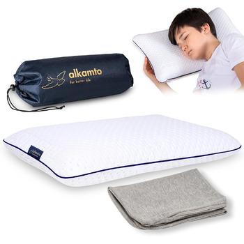 Ергономічна дитяча подушка 50x32 Oeko-Tex Memory Foam Flat дитяча подушка для дітей та малюків від 2 років (50 x 32 x 6 см)