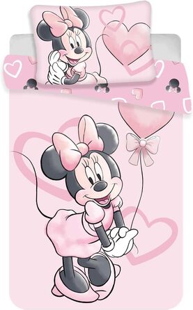 Комплект постільної білизни з 2-х предметів Minnie Mouse, 100 бавовна, підковдра 100 x 135 см наволочка 40 x 60 см