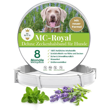 Нашийник від кліщів MC-Royal Deluxe для собак - 100 натуральні інгредієнти - до 8 місяців надійного захисту від кліщів