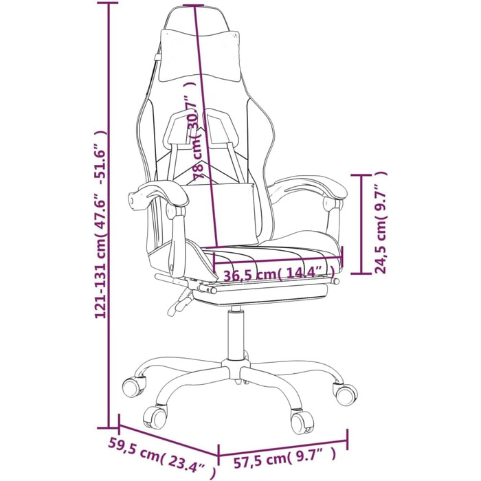 Геймерське крісло, офісне крісло, з підставкою для ніг, чорно-золотий колір, штучна шкіра