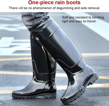 Нековзні гумові чоботи NALSA для промисловості та будівництва, водонепроникні гумові чоботи, унісекс доросле високе робоче взуття, плюшеві - розмір 44 EU.