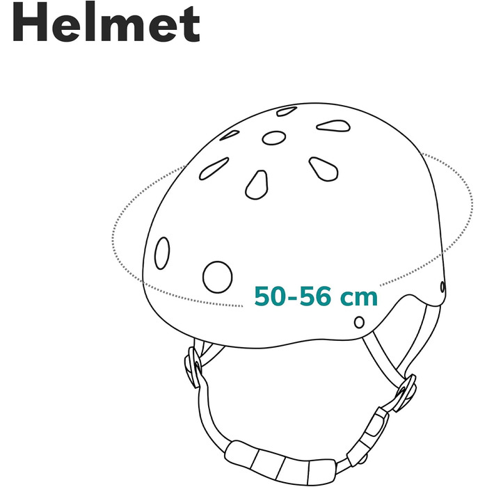 Дитячий захисний шолом LIONELO Helmet, регульований 50-56 см, захист підборіддя, сертифікований Intertek, для дівчаток і хлопчиків