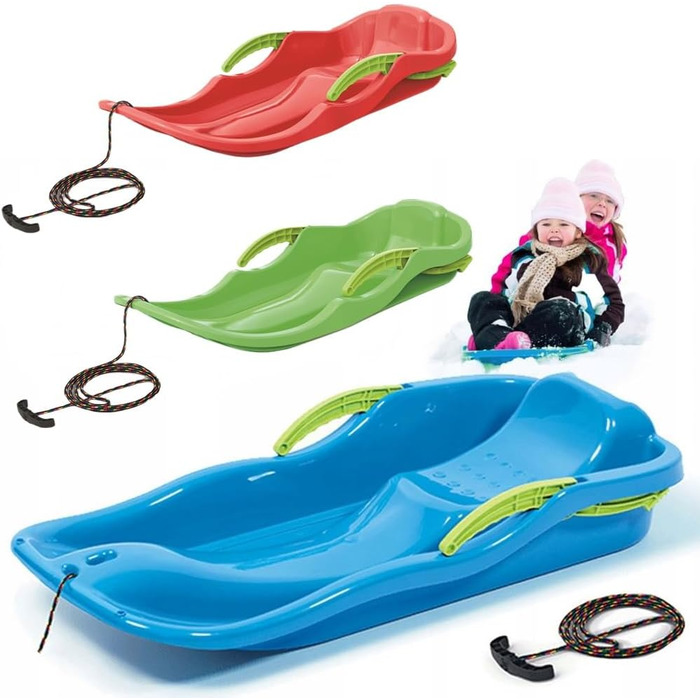 Санки BirnePower Race S пластикові з гальмом, 79 см сині