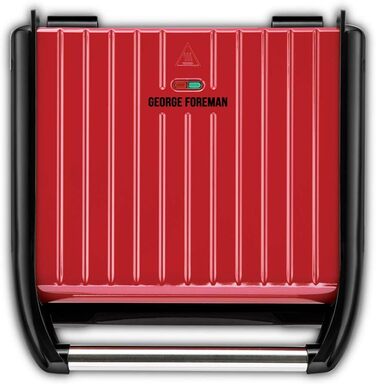 Гриль для фітнесу, контактний гриль, гриль для паніні та сендвічів, поверхня 33 x 22 см, до 7 порцій, нержавіюча сталь/червоний En