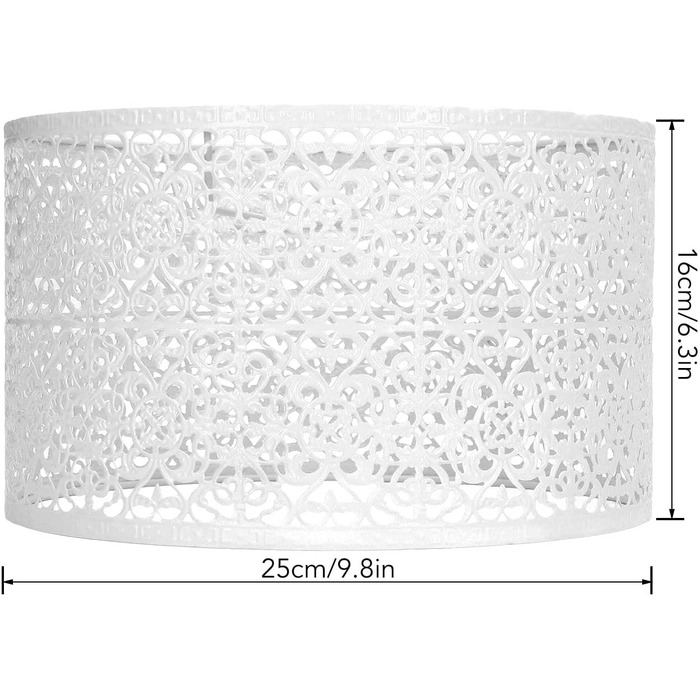 Абажур Порожнистий металевий абажур E27 E14 універсальне використання Хороше розсіювання тепла Вишукана художня різьблена лампа (біла) біла